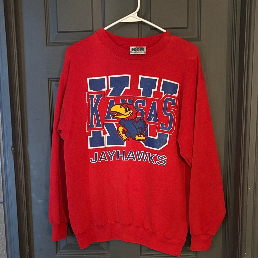 Kansas Jayhawks Vintage Red Crewneck Sweater